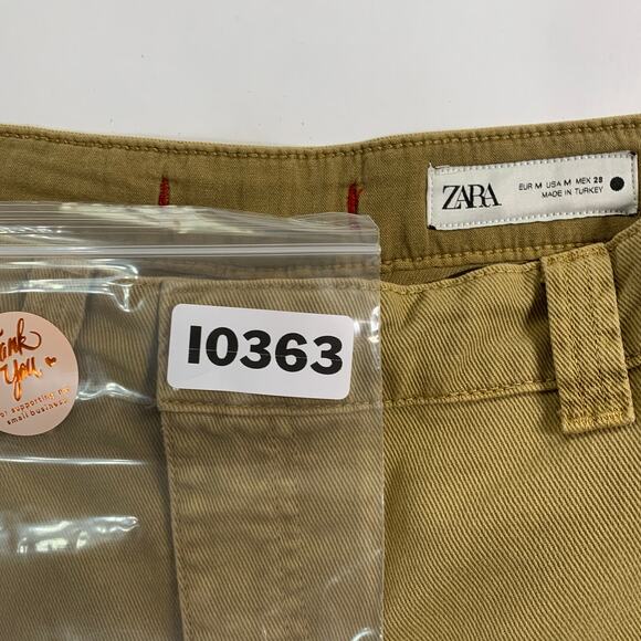 Zara M Chino Trouser Pants Wide Leg Straight Tan Baggy Skater Streetwear - Picture 10 of 11